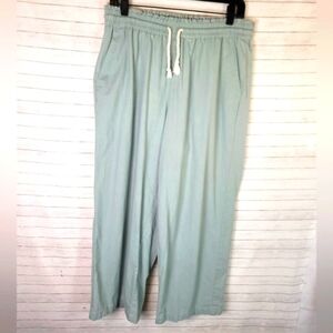 J.CREW FACTORY LINEN BLEND MINT GREEN STRAIGHT LEG PANTS, sz MEDIUM